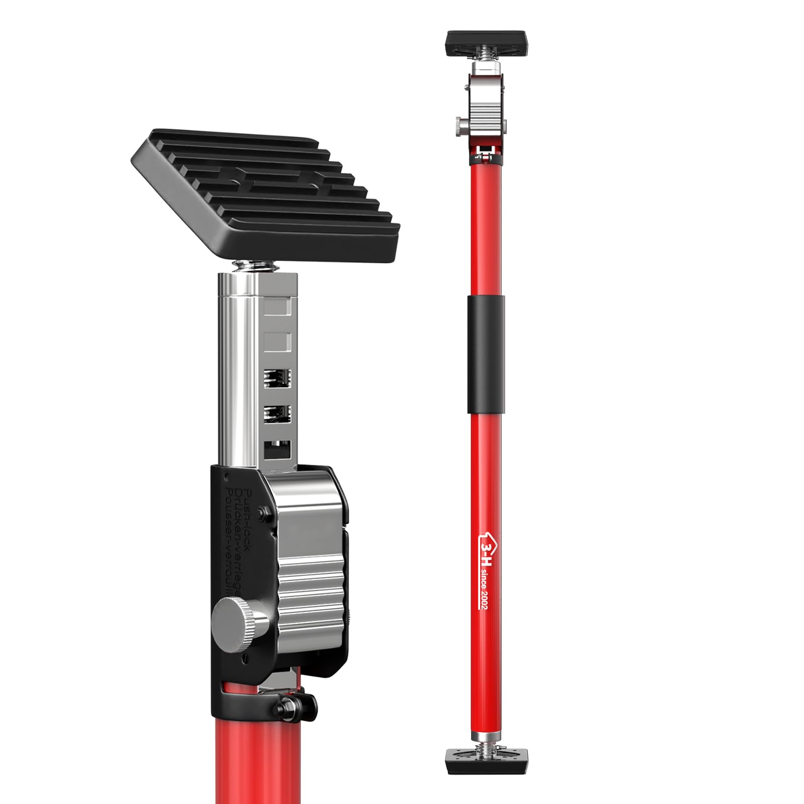 3-H Türspanner Zargenspanner, Teleskopstütze 75-133cm bis 50kg (Rot)
