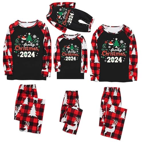 Gyaimxfu Pijamas Navideña Familiar Invierno Funky Estampada Navidad Conjunto Pijama Natal Familia Chirstmas Pyjama Suelta y Ocio para Jersey Navidad Familia Regalobebés