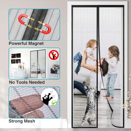 Moustiquaire porte fenetre 100x185 version magnetique renforcée