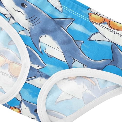 Wusikd Sharks Orange Girls' Underwear Cotton Sunglasses Girls Briefs Soft Toddler Underwear 2T4