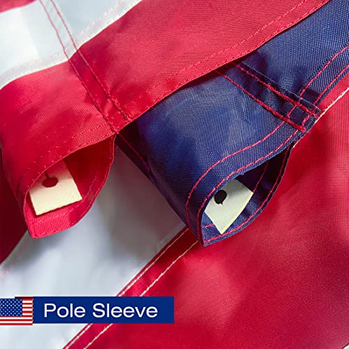 American Flag 2.5X4 FT Pole Sleeve Banner Style Embroidered Stars, Sewn Stripes, Heavy Duty Durable Polyester USA US Flag Outdoor Indoor Flags (Pole NOT Included) by SolarStar - Image 2