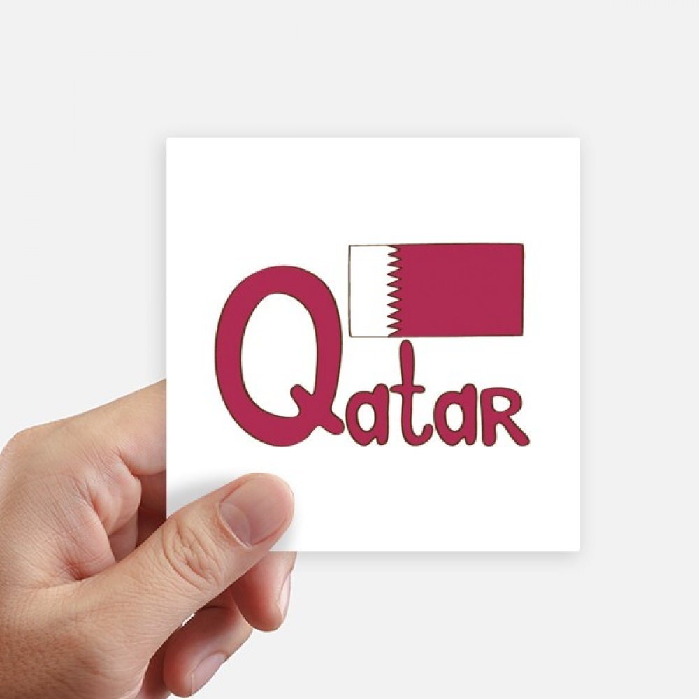 Autocollant Qatar drapeau national carré 10 cm pour valise et PC