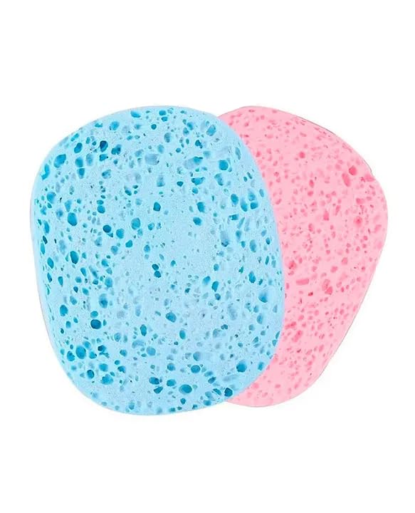Facial Cleansing Sponges, Multi-Colour Pack of 2, Soft Exfoliating Cellulose Puffs for Skincare-image-38