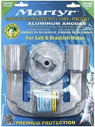 Pack of 2 Martyr CMBRAVO23KITA Aluminum Alloy MERC Bravo 2&3 Mercury Anode Kit Aluminum