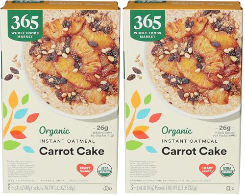 365 by Whole Foods Market, Organic Instant Oatmeal, Carrot Cake, 8 Count, 11.3 Ounce (Pack of 2) image 4