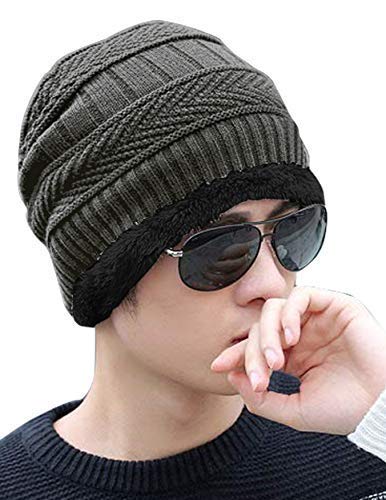 Woolen Beanie/Skull Winter Cap Faux Fur Inner Side | Warm Hat | Winter Cap | Air Proof Hat for Men & Women-picture-19