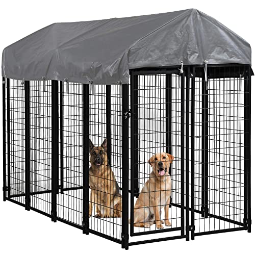 The Best Dog Crate With Cover 15 Dog Pen Dog Playpen House Heavy Duty Outdoor Metal Galvanized ...