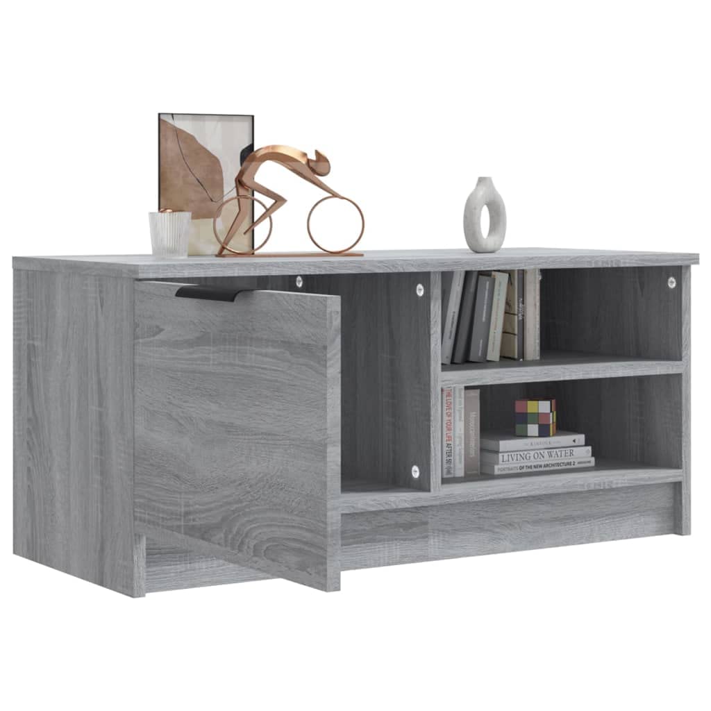 YCQYM Szary stojak pod telewizor Sonoma - 80x35x36,5 cm, drewniana szafka do przechowywania, meble do salonu, wszechstronny do sypialni, salonu i użytku biurowego