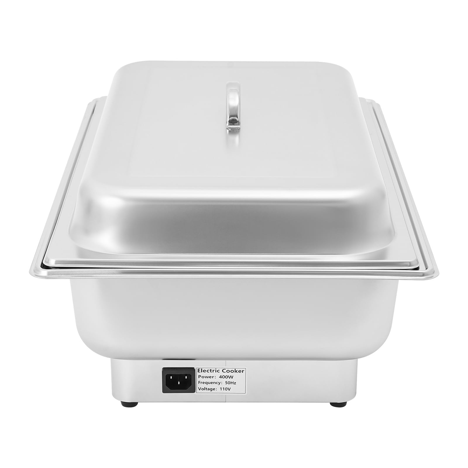 Chafing Dish - Riscaldatore elettrico in acciaio inox 9 l, temperatura regolabile 35-90 °C, 600 W, serbatoio di calore professionale, per buffet catering party