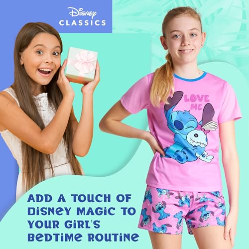 Disney Stitch Girls Short Pajama Set, Soft Breathable Lounge Wear - Stitch Gifts for Girls3