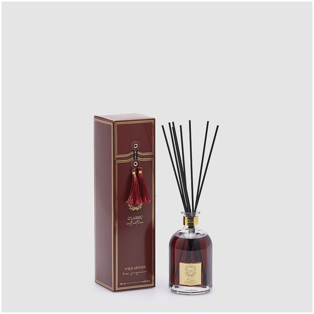 Edg - Enzo De Gasperi Klassischer Lufterfrischer für den häuslichen Bereich mit Stäbchen, 250-ml-Glasflasche, 2 Varianten (1 Stück) WILD GINGER