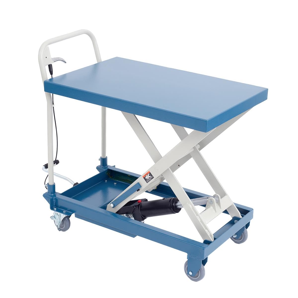 Hubtischwagen hydraulisch – Scherenhubtisch mit Rollen, höhenverstellbar, Tragkraft bis 300 kg, 520 x 820 mm Hubbereich, mobiler Werkstatt-Hubwagen aus Stahl, Plattformwagen