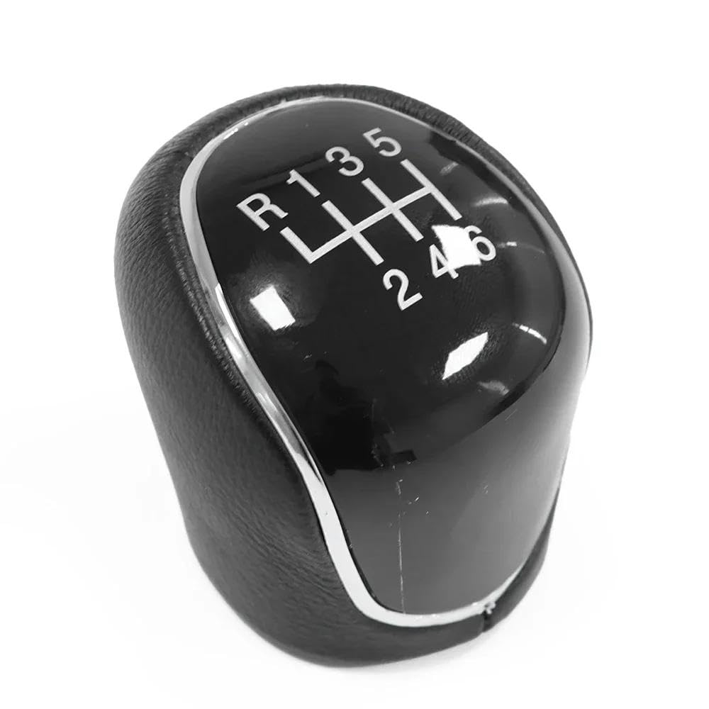QVQOJCTH Auto Accessory 6 Speed Lether Car Gear Shift Knob for Mondeo Mk4 S-Max C-Max Focus Mk2 Kuga(6speed-5 pcs Black)