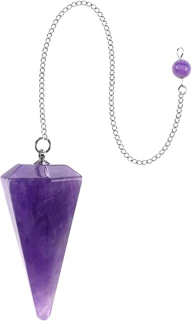 Ouubuuy Amethyst Crystal Pendulum for Healing Dowsing Scrying Meditation Divination,Natural Stone Accurate and Powerful