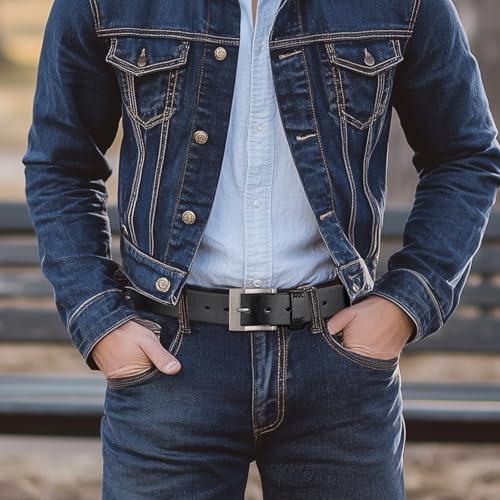 maikun Black Belt for Men, Casual Dress Leather Belt, Fashion & Classic Design for Work Jeans2