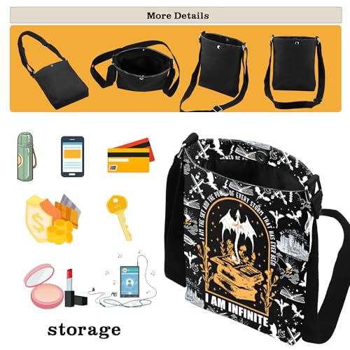 CMNIM Dragon Book Merch Dragon Rider Gifts I Am The Sky And The Power Crossbody Bag YA Fantasy Books Series Gifts 7