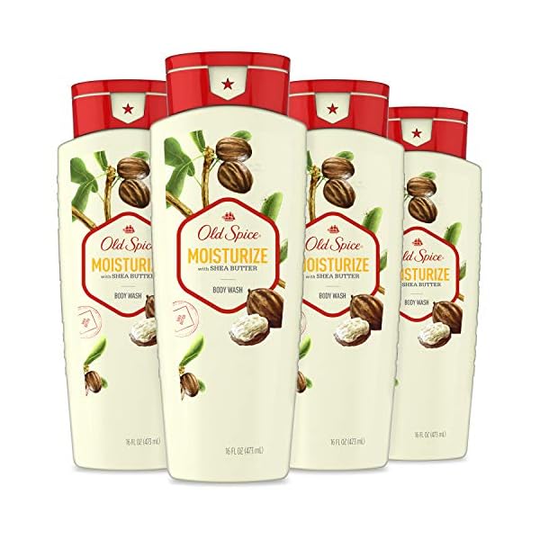 Old-Spice-Body-Wash-for-Men-Moisturize-with-Shea-Butter-Scent-16-Fl-Oz-Pack-of-4 Old Spice Body Wash for Men, Moisturize with Shea Butter Scent, 16 Fl Oz (Pack of 4)