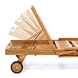 divero sonnenliege aus holz mit polster fussteil