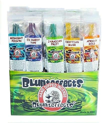 Blunteffects Premium Hand Dipped Incense – 10 Different scents 12 Sticks Each – 120 11″ Sticks