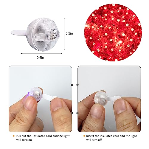 Image of Aogist 200Pcs Red Balloon Lights with Hook,Long Standby Time,Waterproof Mini Light for Birthday Party Wedding Christmas Halloween Easter Decorative (Steady)