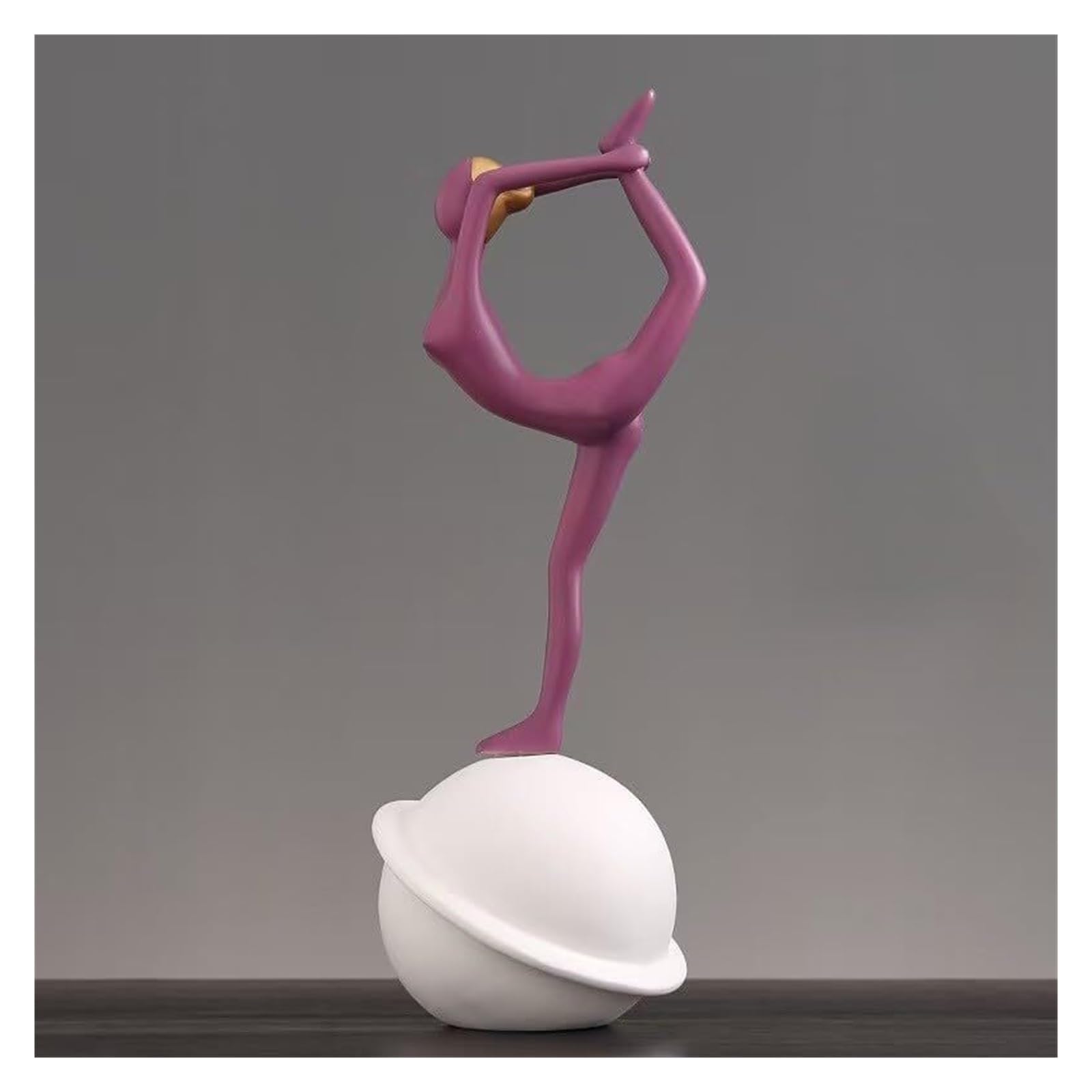 Yofab Office Cubicle Decor Creative resin yoga girl figurine meditation poses on stone 10 styles for choice Coffee Table Centerpiece(Style C)