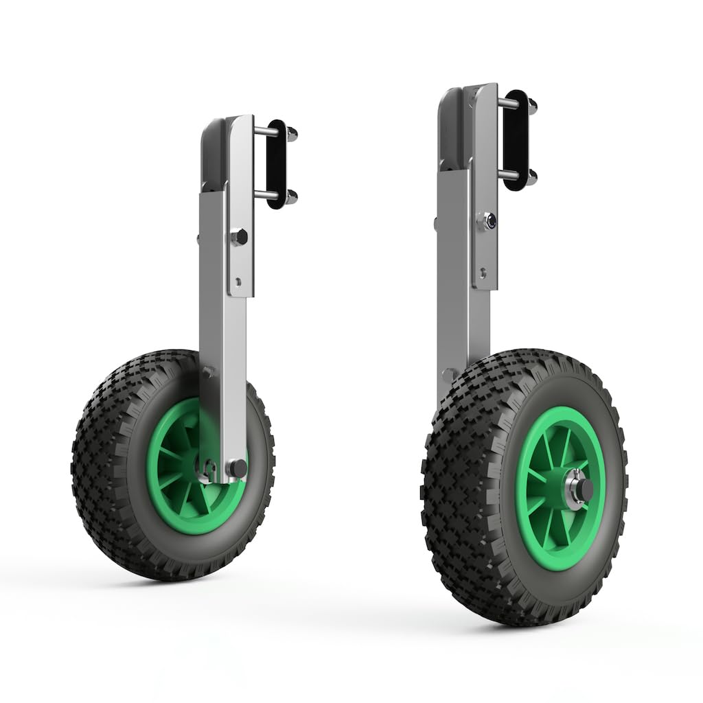 SUPROD Roues de halage Roues de Mise à l'eau pour annexes pour pneumatiques Pliable Utilisation d'une Seule Main Acier Inoxydable A4 HD200