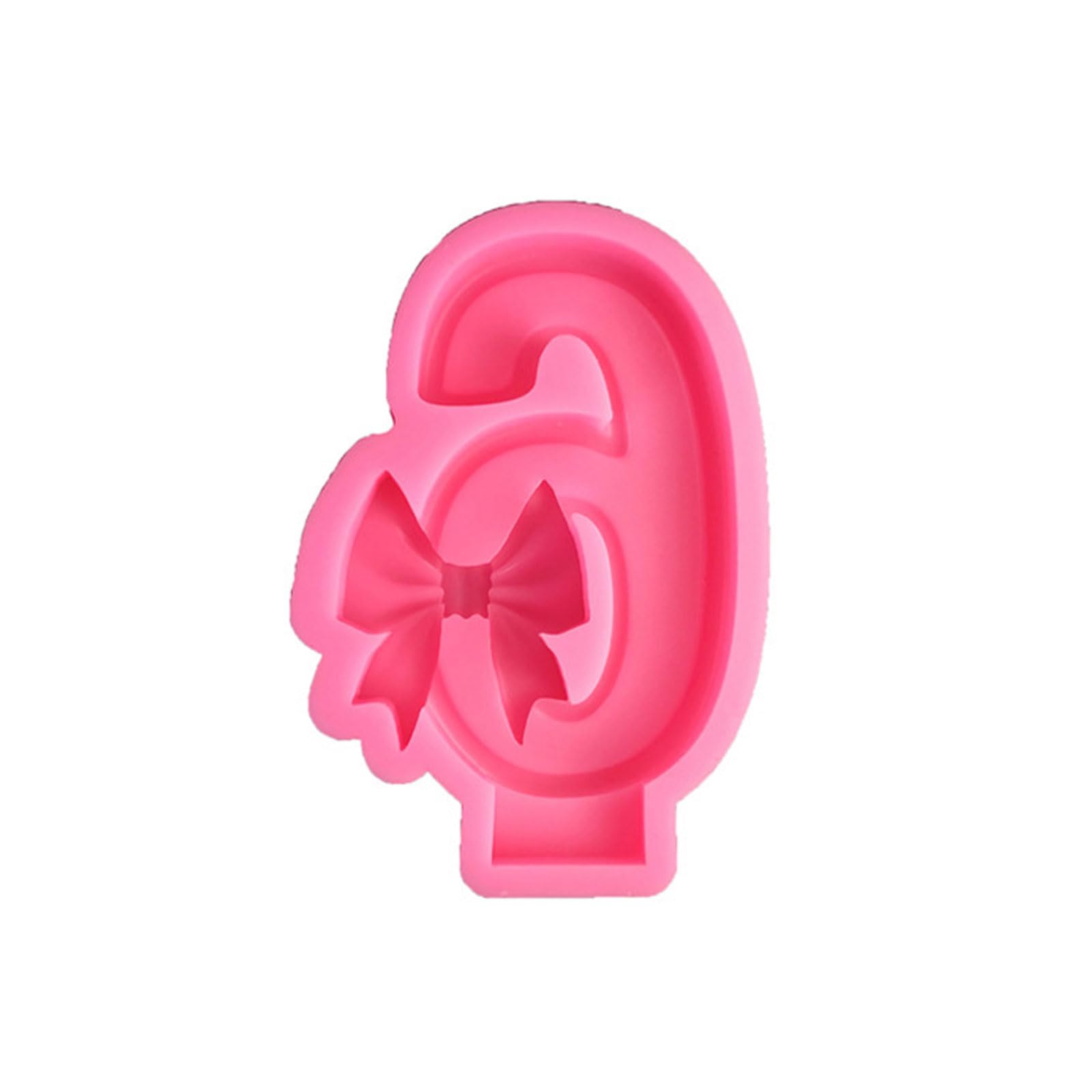Buxuaaaa Bowknot Soap Silicone Molds Bow Number Mold Art Craft Molds Baking Soap Chocolate Decor Bowknot Silicone Bow Number Baking for Cake Chocolate