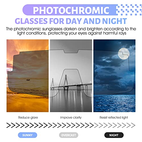 Anggoer Photochromic Sunglasses For Men - Polarized Cycling Glasses - Uv400 Protection - Mtb Motorcycle Sports Glasses - Blue #TOP4