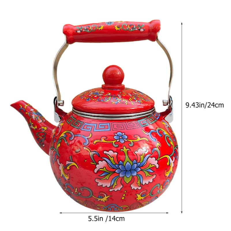 Amazon.com: Vintage Enamel Tea Kettle 2.2L Large Porcelain