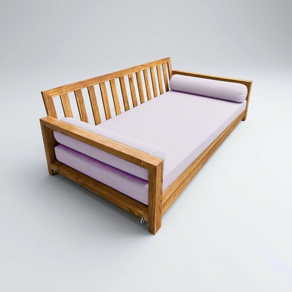 Prolinemax Style5 Crib Size 3PC Knife Edge Outdoor Daybed Mattress Cushion Bolster Pillow Slip Cover Complete Set AD107