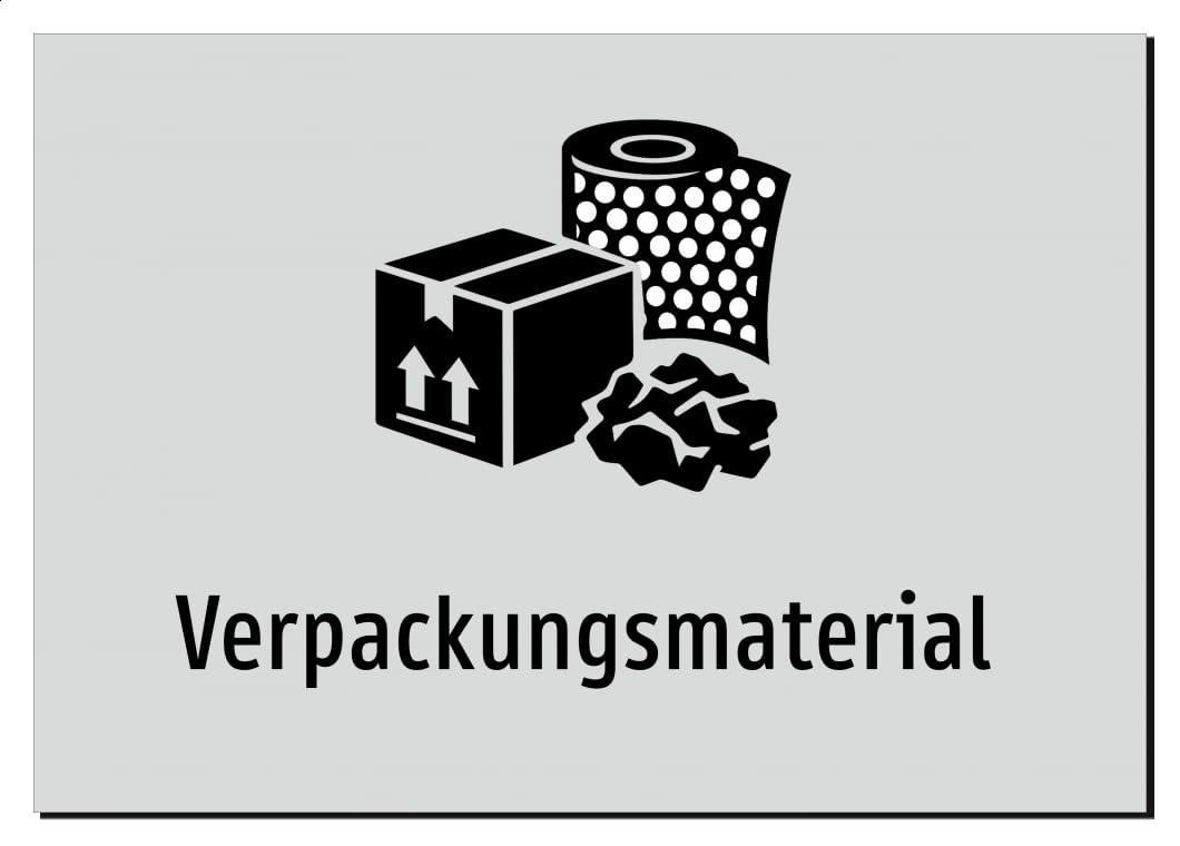 Verpackungsmaterial – Aufkleber A2: 594x420mm – Mit Grafik und Text