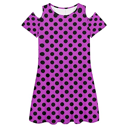 Dress for Women Summer Shift Dresses Cold Shoulder Sleeve Ruffle