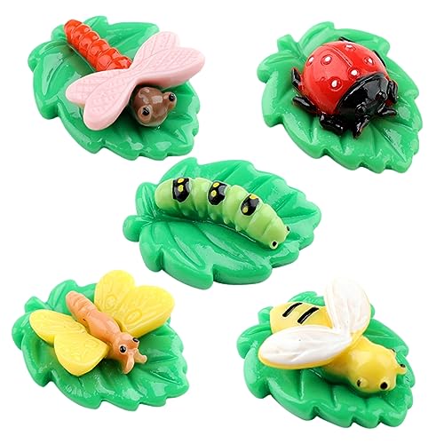 Genérico 5 Piezas De Microadornos para Paisajes Pequeños Insectos Dijes En Miniatura Minidijes para Manualidades Minidijes Figuras De Animales Diminutas Minidijes De Insectos