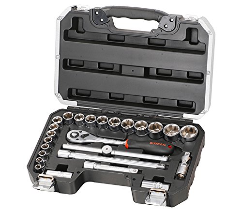 Preisvergleich Produktbild Steckdosen / Maulschlüssel und Zubehörkoffer 25 tlg 10-32mm - 18 Stekdosen