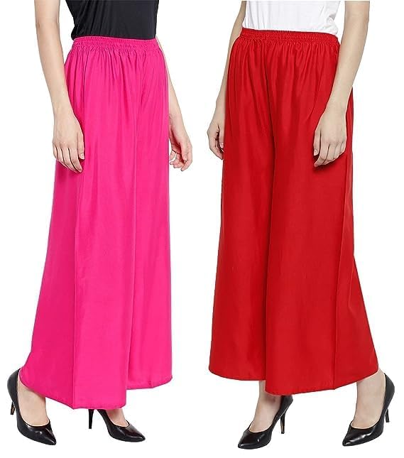 ambika stores & readymades Women's Relaxed Cotton Rayon Palazzo | Regular Fit Palazzo Pants | Solid Relaxed Bottom Pants for Women & Girls-picture-27