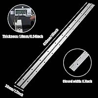 Vista 2 de 4 bisagras continuas y de piano de 18 pulgadas, bisagra de piano de acero inoxidable resistente, bisagra continua plegable pulida suave, grosor