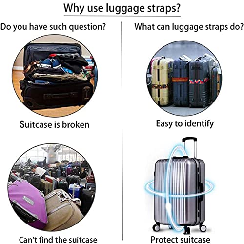 Adjustable Travel Luggage Strap Suitcase Belt Travel Bag Accessories 1.96 in W x 6.4 ft L (Color 5) - Thumbnail 7
