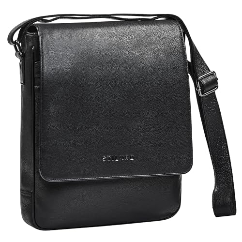 Sac Ordinateur 13,3 Pouces STILORD Ottavio Noir, Sacs Portés Épaule Homme Cuir