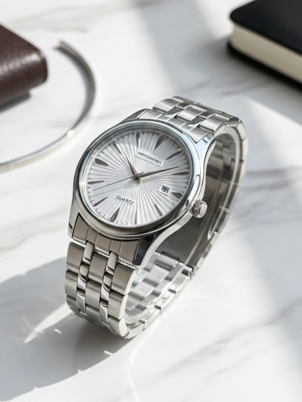 Image of Affordable Men's Wrist Watch Under 499 | Men Watch | Classic Round Dial | Quartz Movement | Stainless Steel Belt | Lightweight & Durable Design | Analog Display | Adjustable Lock |Trendy Party & Office Wear
