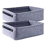 ✿ Das Paket Enthält: Aufbewahrungskörbe aus Filz * 2 - Der Stauraum mit großer Kapazität bietet Platz für das Chaos im Schrank und auf der Tischplatte und lässt Ihr Zimmer ordentlich und sauber aussehen.