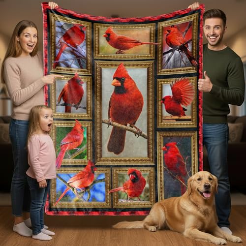 YGBDXB Cardinal Bird Blanket for Women Gifts for Cardinal Bird Lovers Throw Blanket for Couch Bed Room Decor 50x60