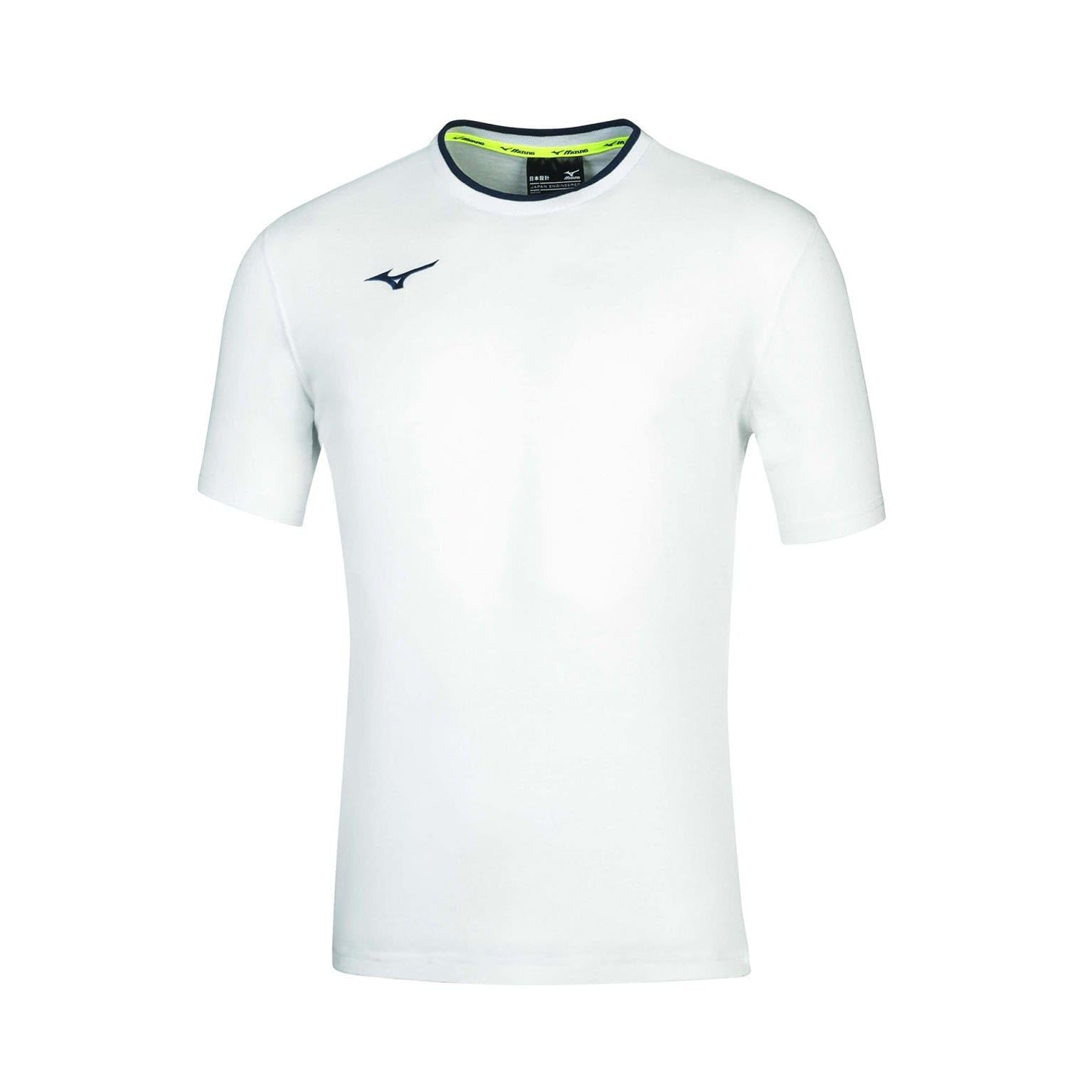 MIZUNO Men's Tee T-Shirt, White/Navy, XL