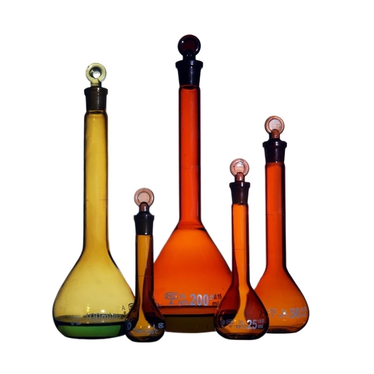 Glas Becherglas Kegelkolben Set, 2 Teile/Paket Transparent/Braun Glas Messkolben Mess(Brown 250mL 2 Pieces)