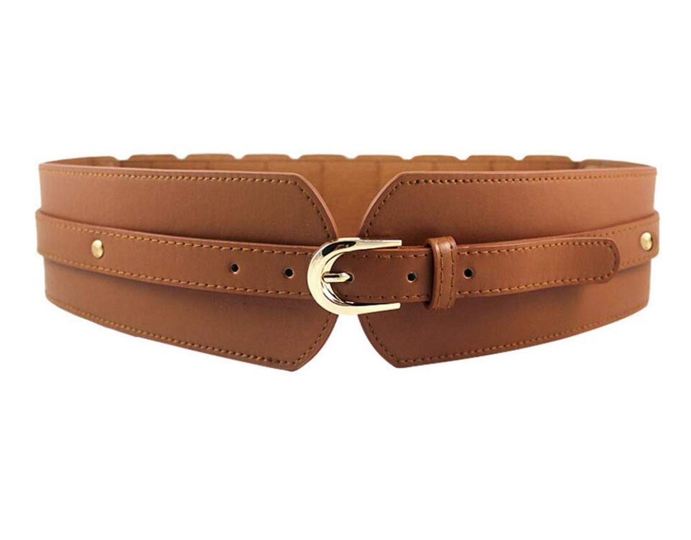 Oyccen Women's Brown Diyafas Wide Elastic Belt Adjustable Waistband Stretch Cinch Belts For Dress Coat Sweater