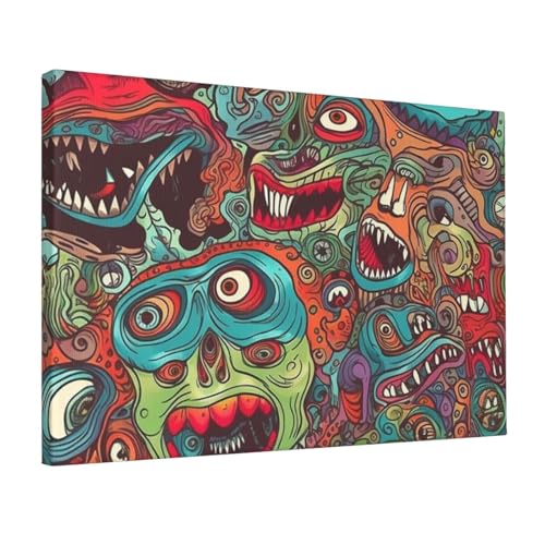 Art mural HD monstre abstrait sur toile haut de gamme 30,5x45,7 cm