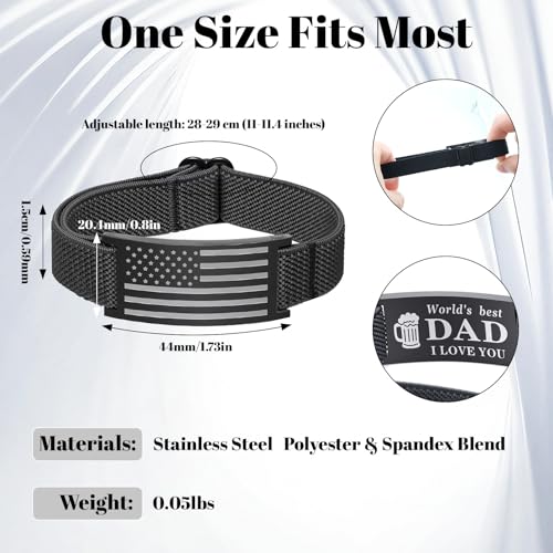 Fathers Day Gift for Dad from Daughter Son, Dad Husband Birthday Gifts, Stainless Steel Mens Bracelet to Express Love, Thoughtful Best Dads Ever Gifts for Father’s Day Papa Men - Image 3