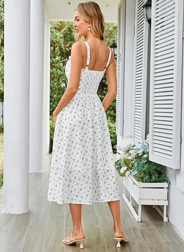 Image of Scarlet Darkness Summer Dresses for Women 2026 Floral Corset Dress Long Milkmaid Dress with Pocket