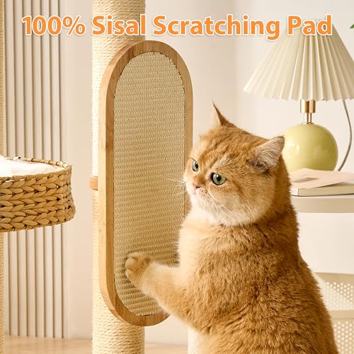 Torre para gatos pequeña moderna con poste rascador miniatura 4