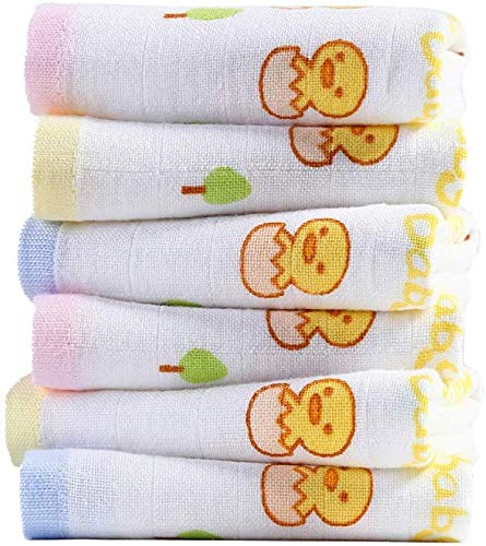 Toalla de baño 6 unids Gauze suave algodón bebé toallas de mano conjunto recién nacido cara cara tela baño lavado paños alimentación toallas altamente absorbente Juegos de toallas ( Color : Duck )