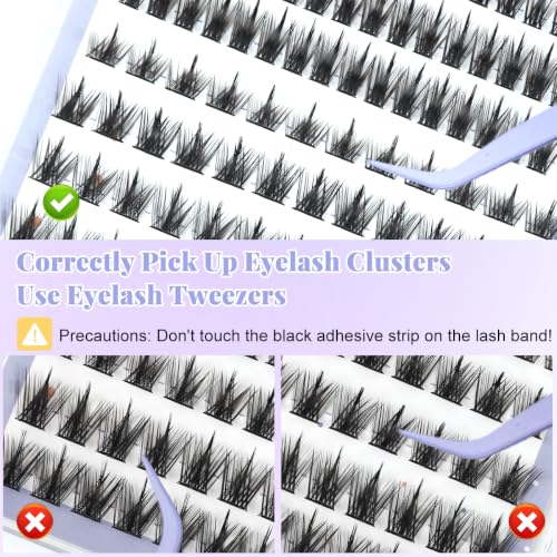 Image of MAYCREATE 80pcs Self Adhesive Eye Lashes for Women Cat & Fairy Cluster Lashes 2 Styles 8-11mm False Fake Eyelashes Anime Eyelash Pre Glued Lash Clusters with Tweezer for Daily Wear or Parties